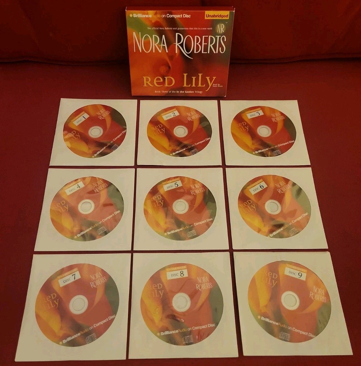 Nora Roberts 4 Audiobook CD Lot Northern Lights, Red Lily, Savor The Moment, Etc