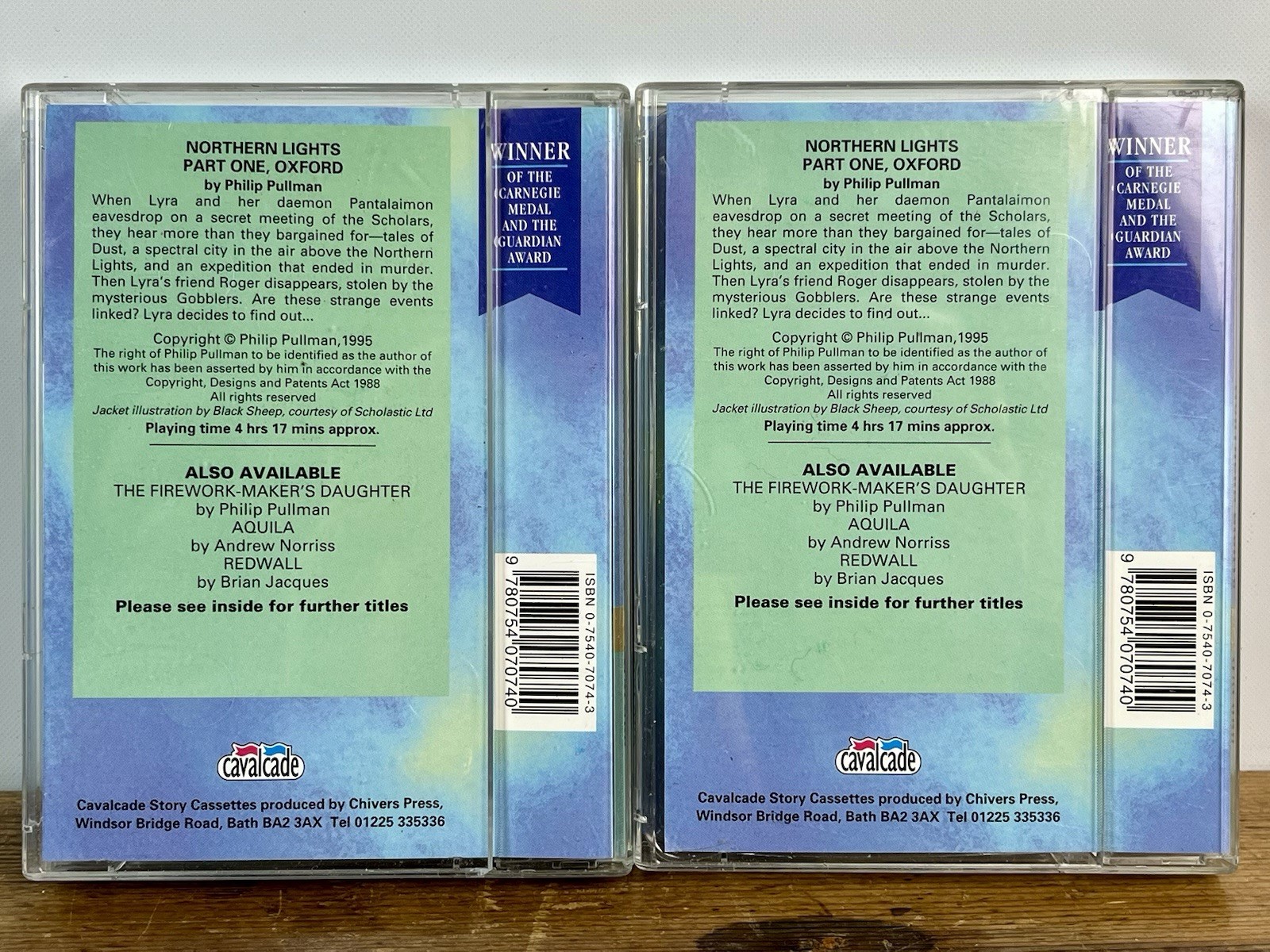 NORTHERN LIGHTS AUDIO CASSETTES Philip Pullman Complete 8-Tape Set Full Cast