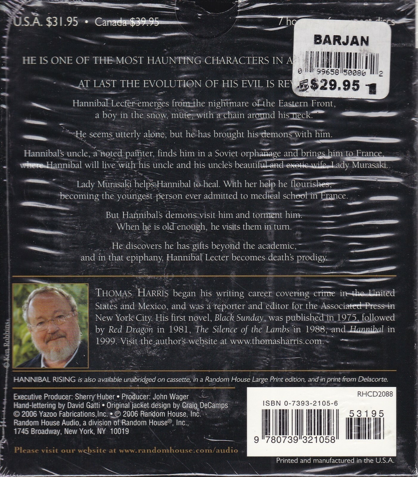 Hannibal Rising by Thomas Harris (2006, Compact Disc, Unabridged edition)