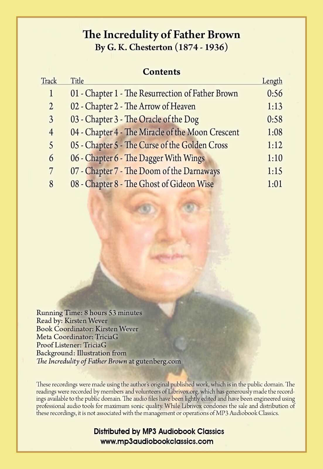 The Incredulity of Father Brown — Unabridged MP3 CD Audiobook in paper sleeve