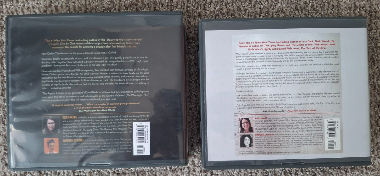 Ruth Ware Lot of 2 Audiobooks Books on CDs Unabridged Crime Mystery Thriller
