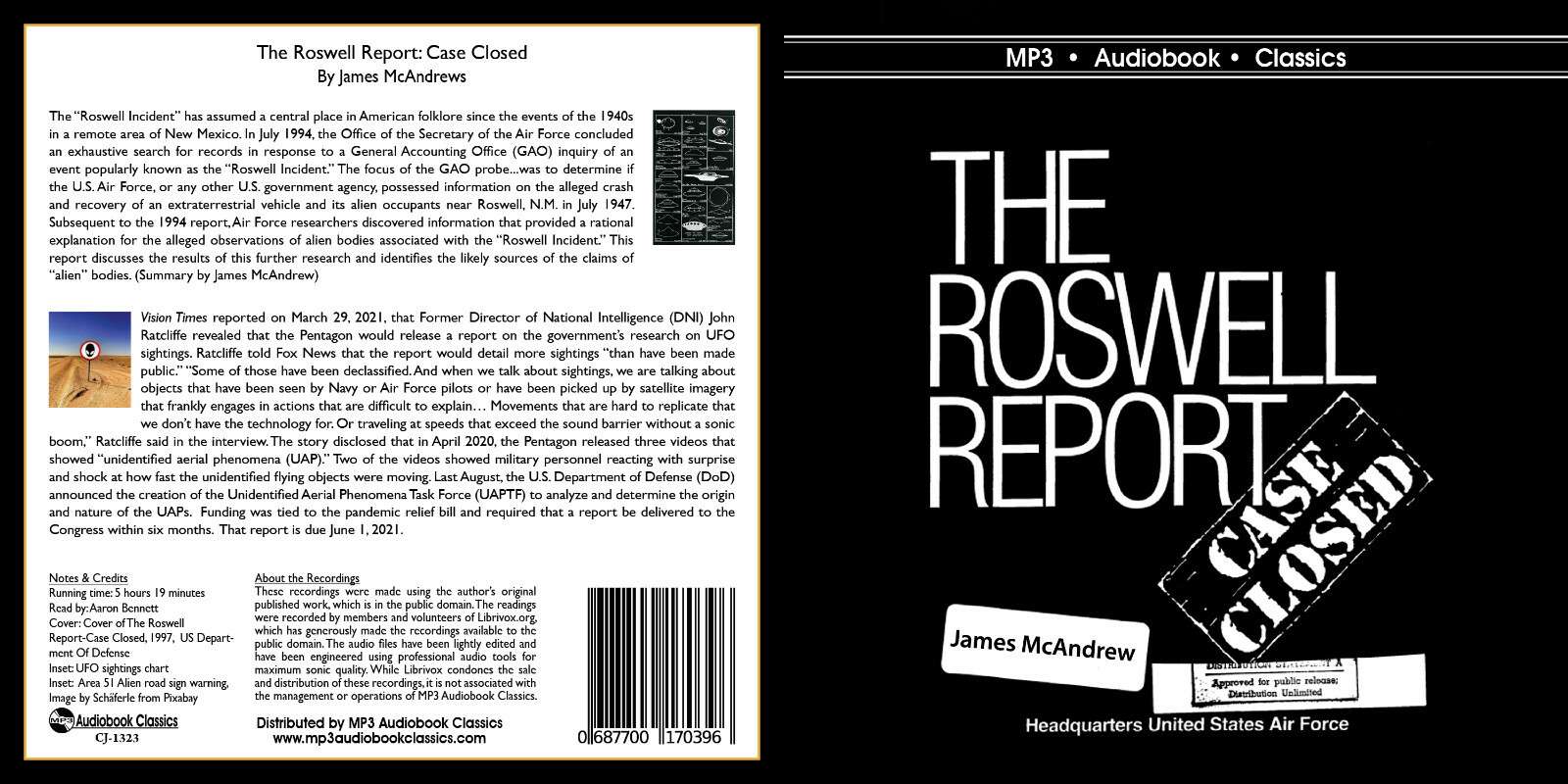 The Roswell Report: Case Closed — MP3CD Audiobook in CD jacket