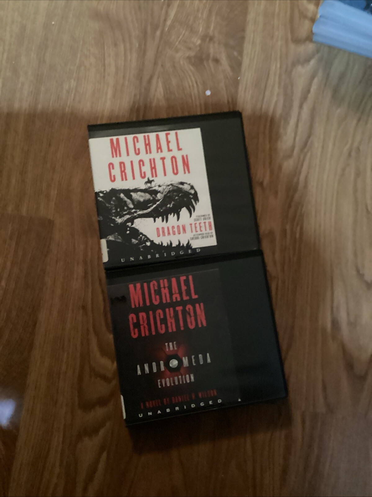 Michael Crichton audio book On Cd lot, The Andromeda Evolution, Dragon Teeth
