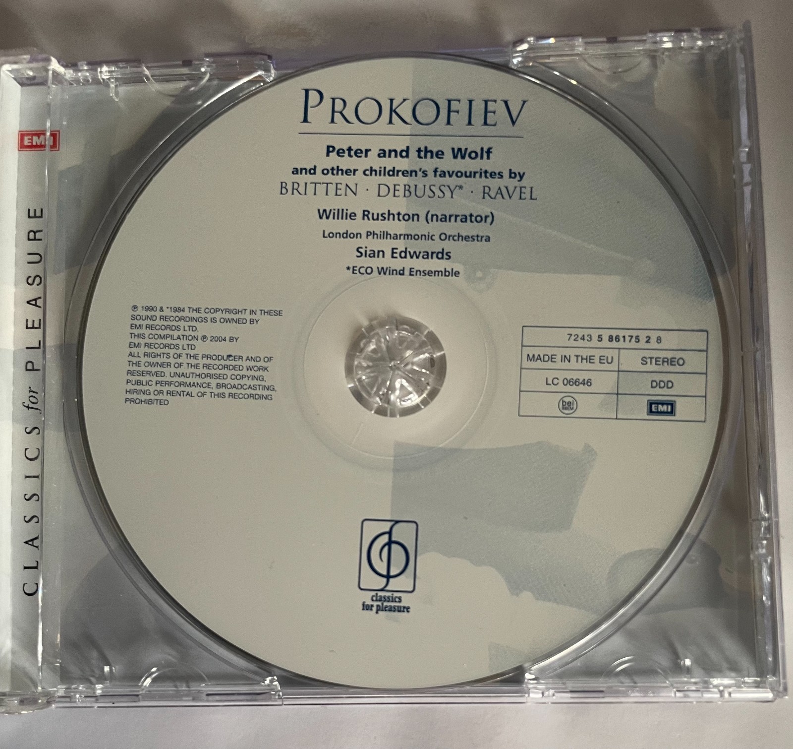 AUDIO BOOK Peter & the Wolf by Prokofiev and others told by Willie Rushton 1 CD