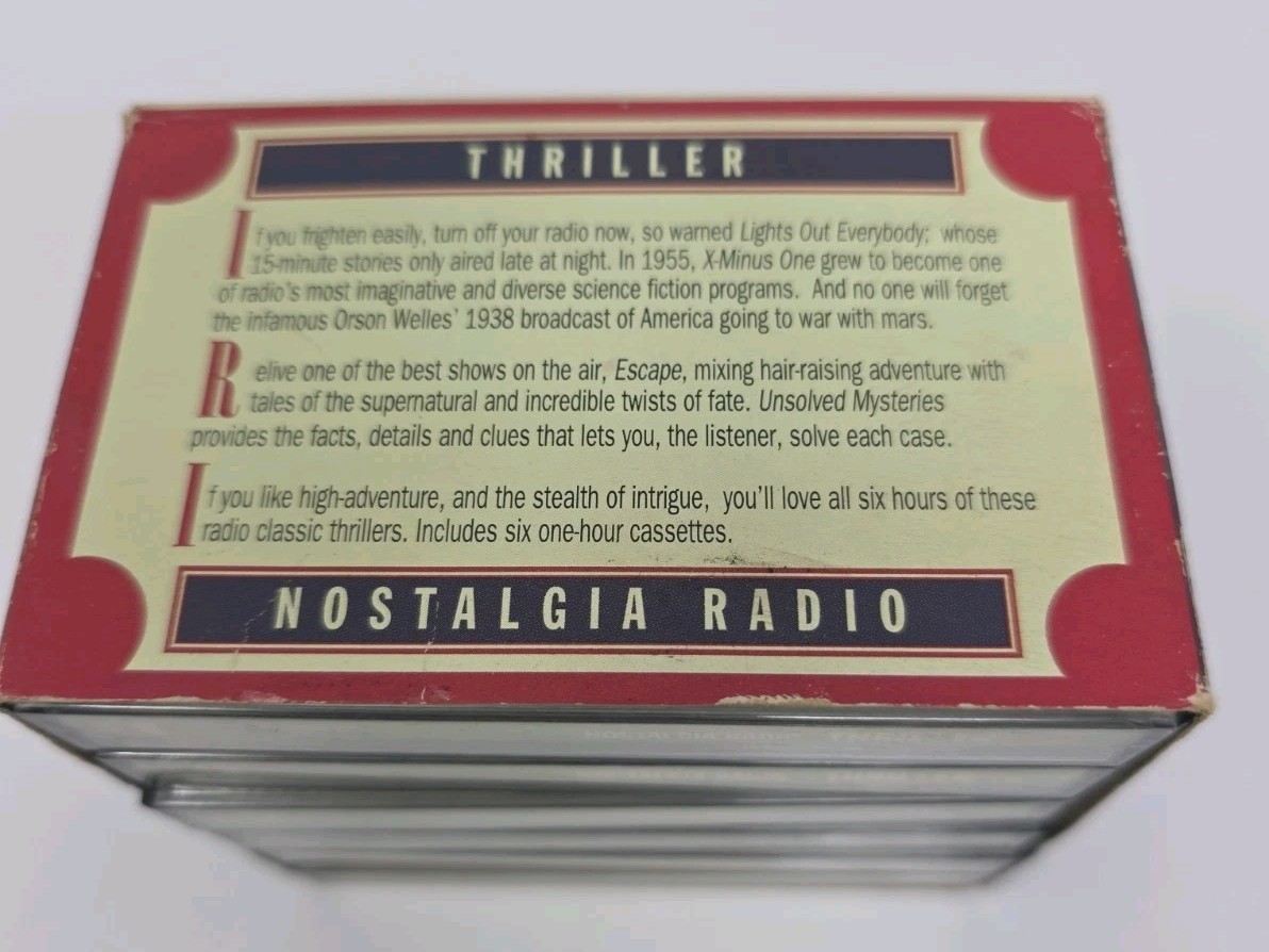 Nostalgia Radio Thriller Audio Cassette Tapes Series Of 6 Preowned Retro Sci-Fi
