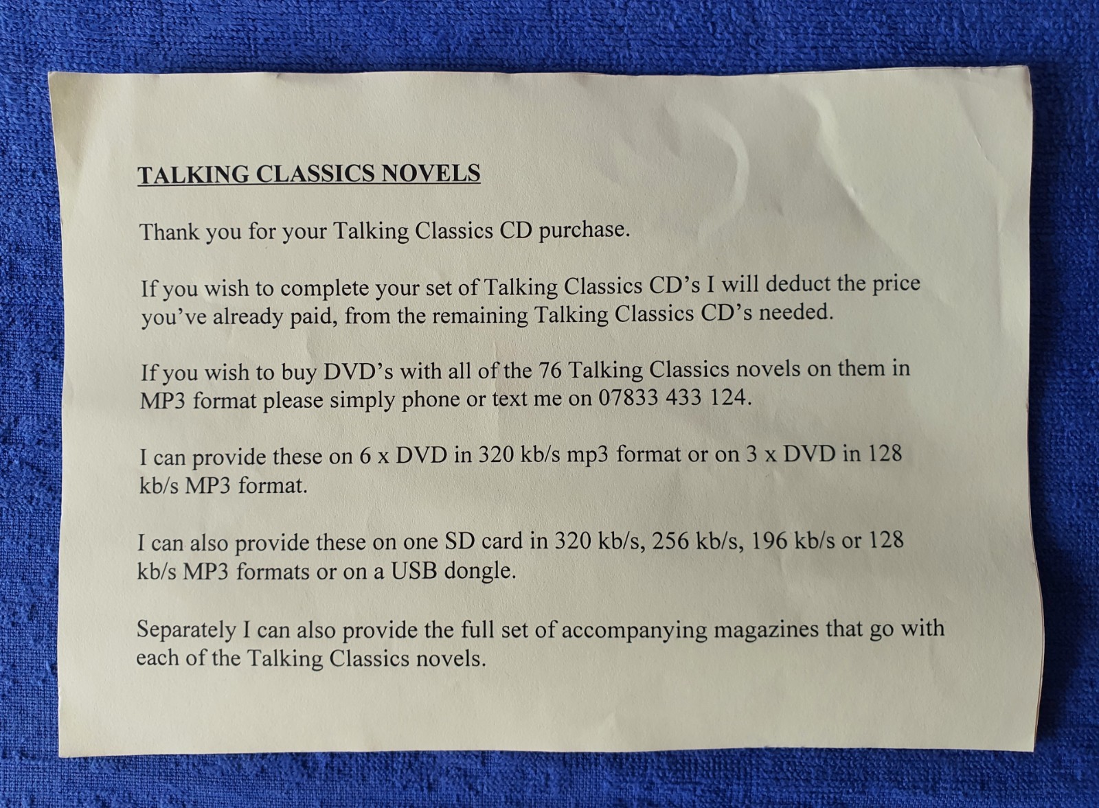 10 x TALKING CLASSICS TITLES ON CD + 320k MP3 FILES & PDF MAGAZINES ON DVD (1)