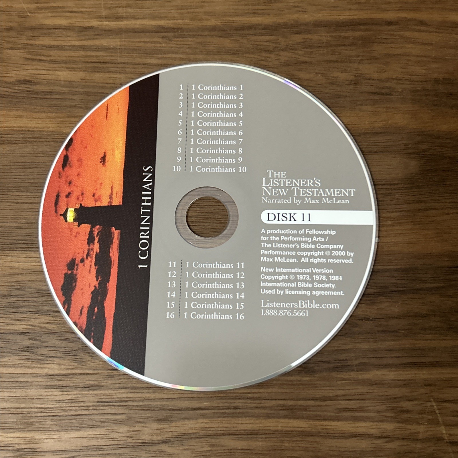 The Listener’s Bible New Testament narrated by Max McLean: NIV (DISC 11 ONLY)