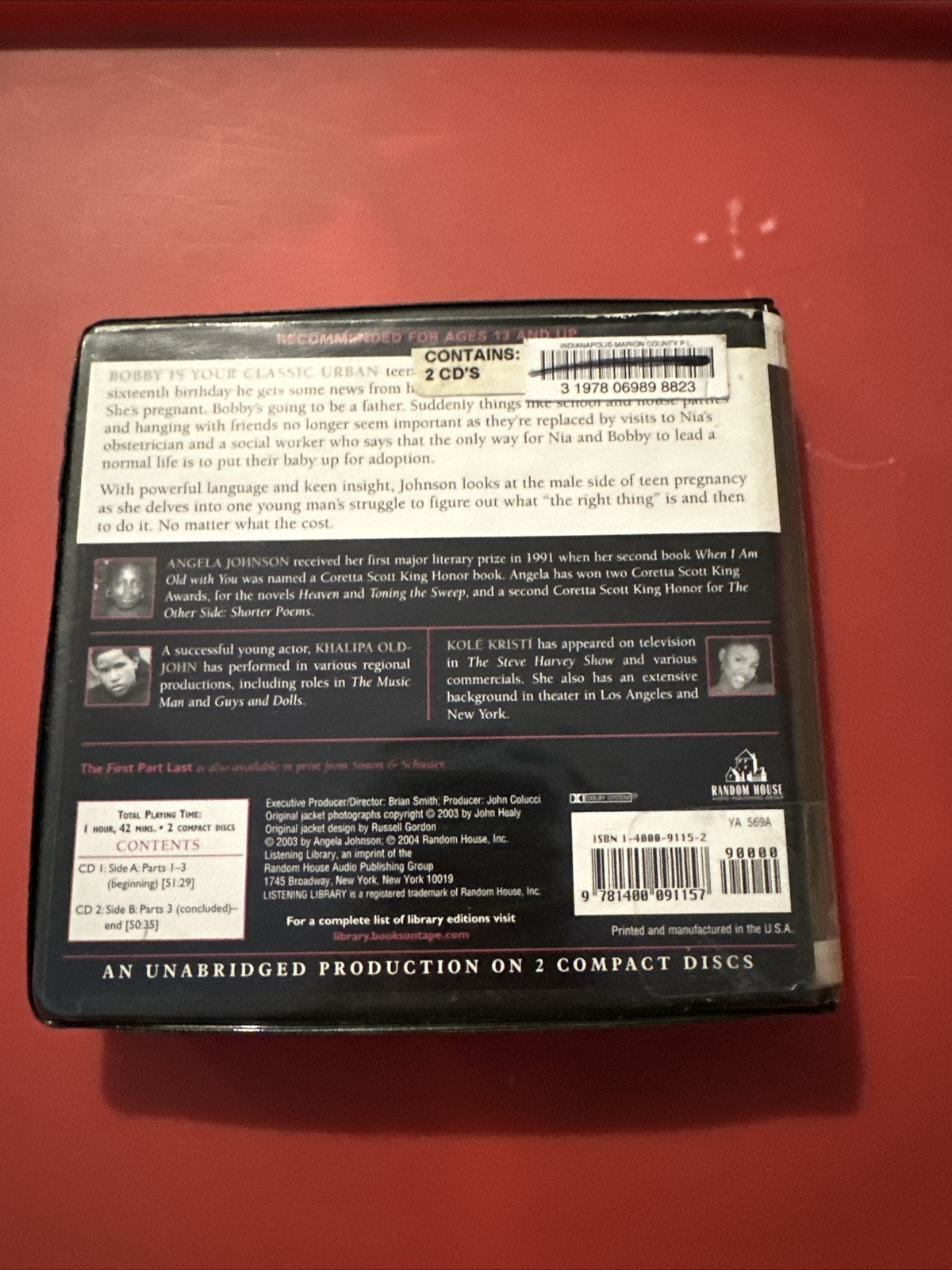 The First Part Last — Audio CD By Angela Johnson —