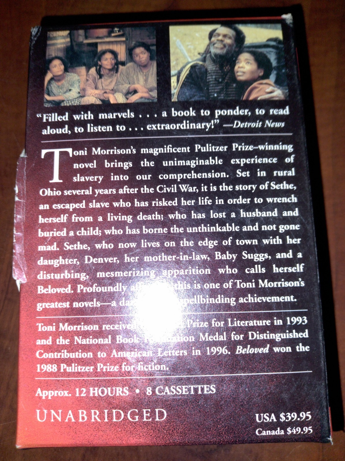 Toni Morrison BELOVED – UNABRIDGED Audio Book Cassette Random House 12 Hours