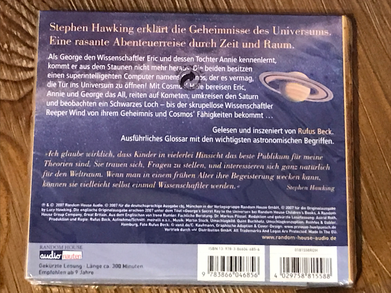 Lucy and Stephen Hawking Der geheime Schlussel Zum Universum 4 CDs Rufus Beck