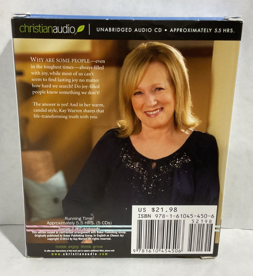 Choose Joy Because Happiness Isn’t Enough, Kay Warren, Audiobook CD, Unabridged