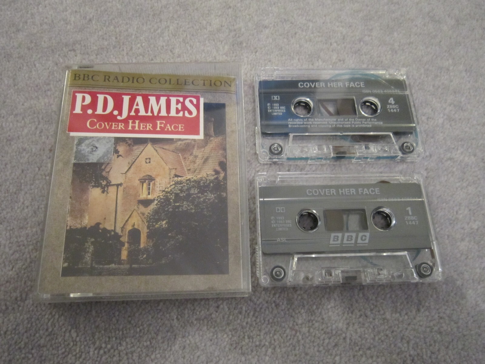 vintage audio book cassette ,P D James ,cover her face ,