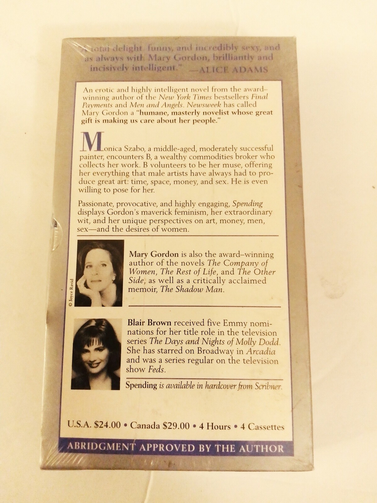 Spending Abridged Audiobook on Cassettes by Mary Gordon Read by Blair Brown New