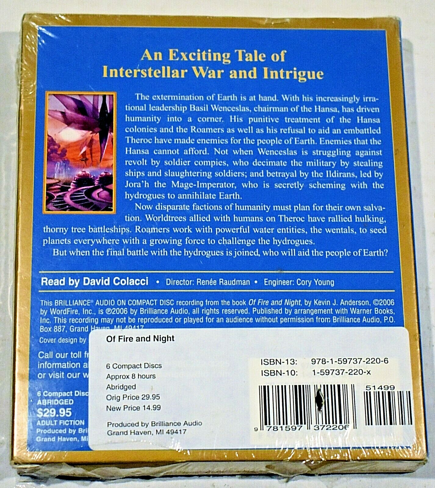 Of Fire and Night by Kevin J. Anderson (2007, CD Abridged) Audio Book Free Ship!