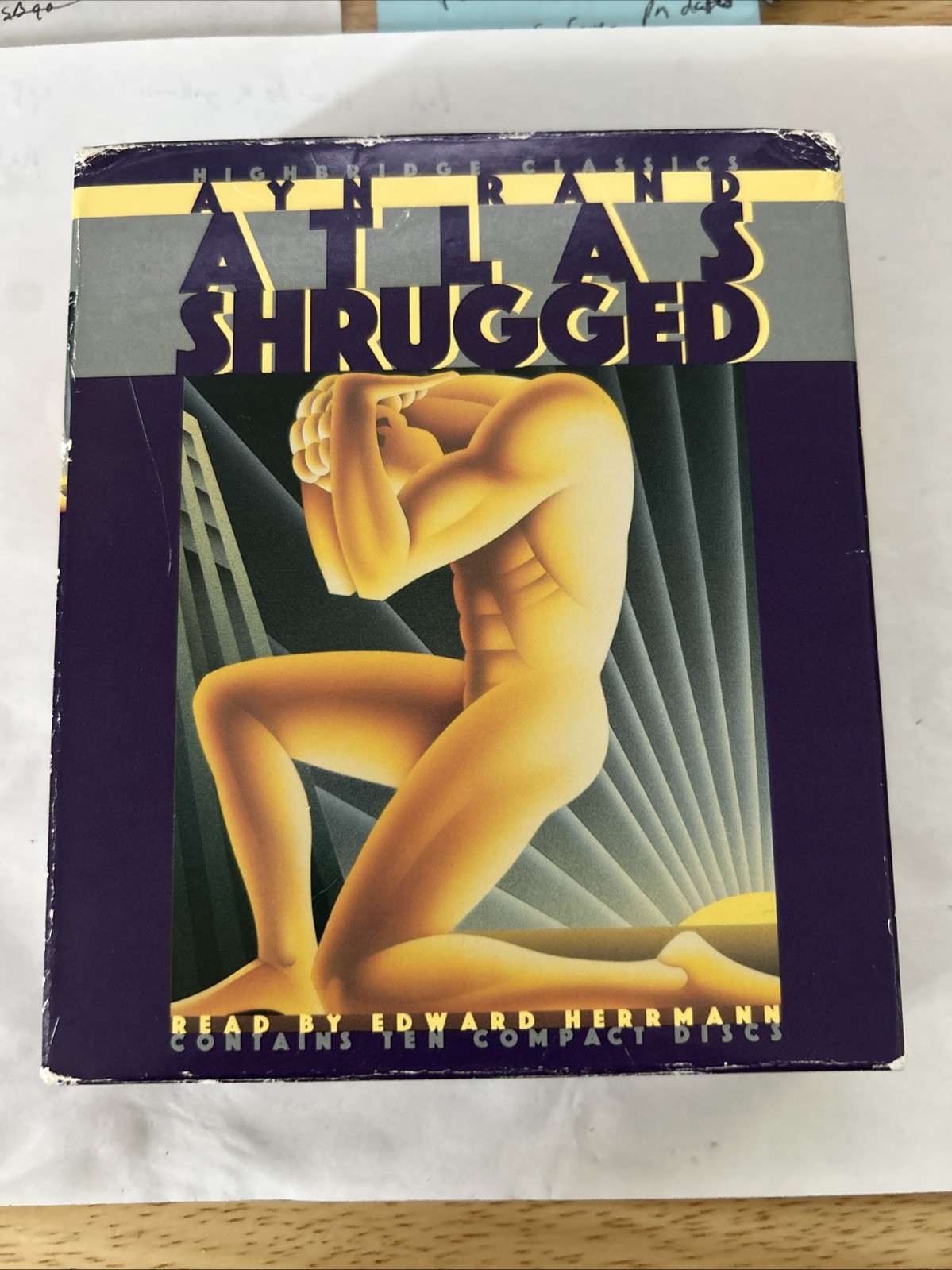 Atlas Shrugged Ayn Rand Audiobook 10 CD Set Read By Edward Hermann 2000 Ed.