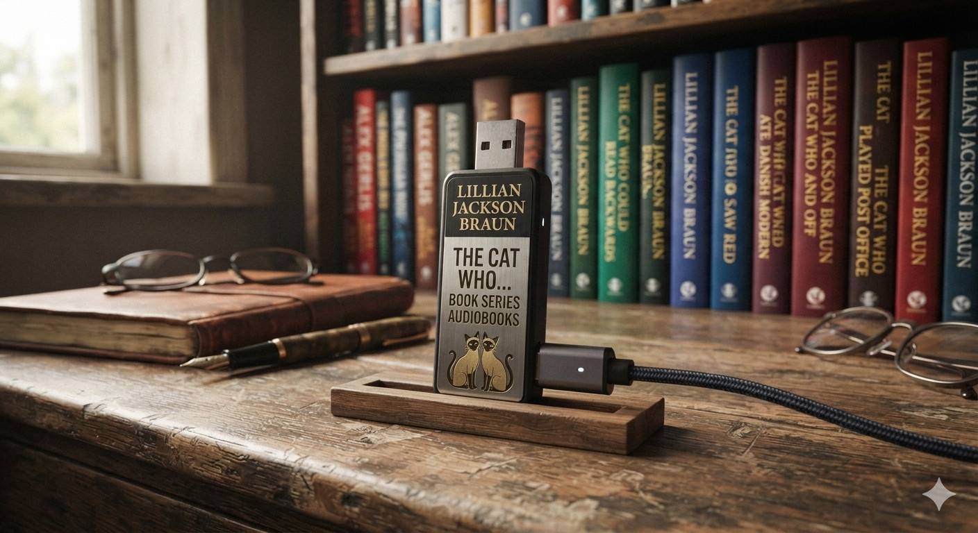 AUDIOBOOKS ~ THE CAT WHO… LILIAN JACKSON BRAUN SERIES 30+ BOOKS .MP3 USB