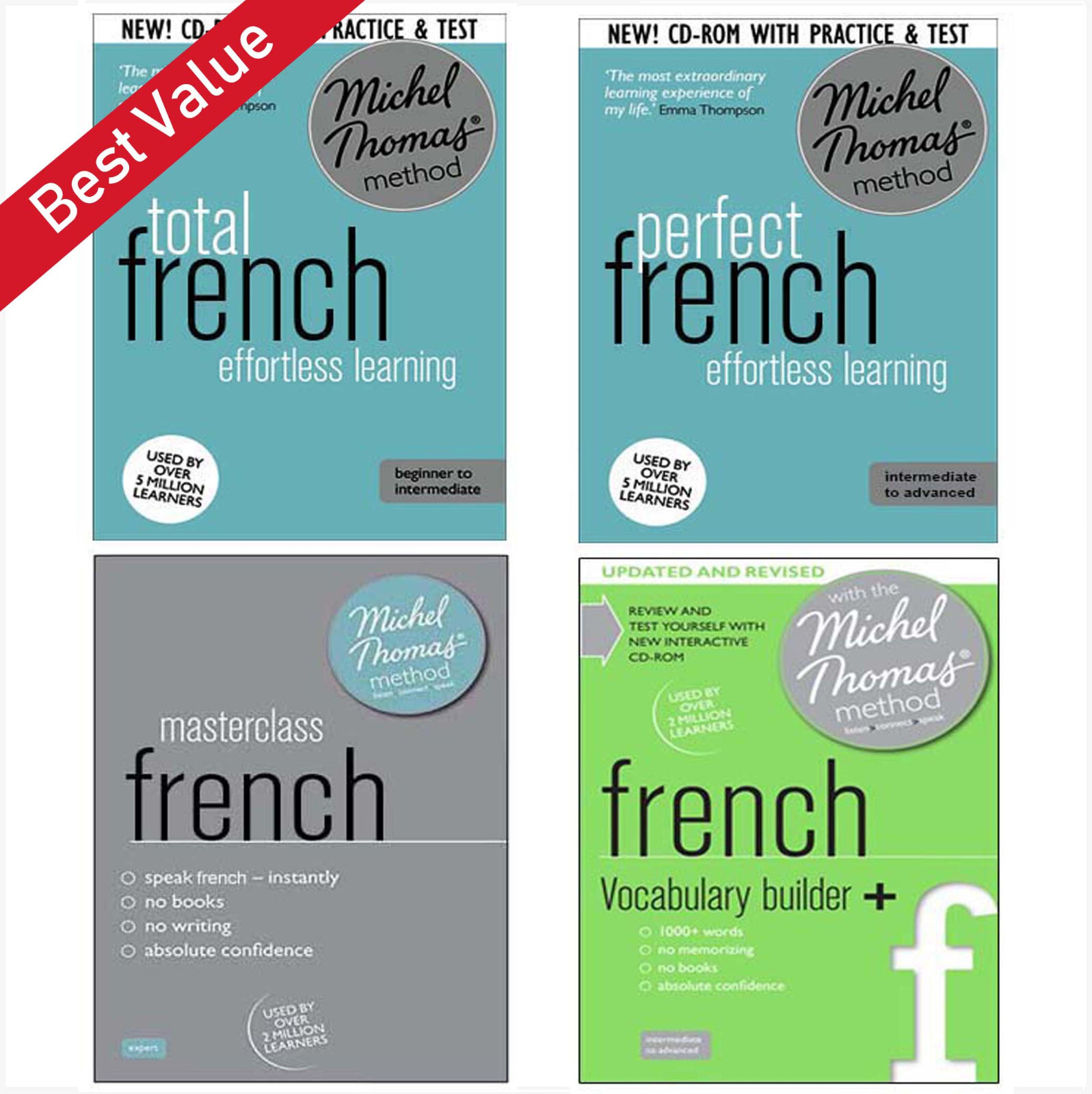 Michel Thomas Total French, Perfect, Masterclass & Vocab + *ALL 4 COURSES*