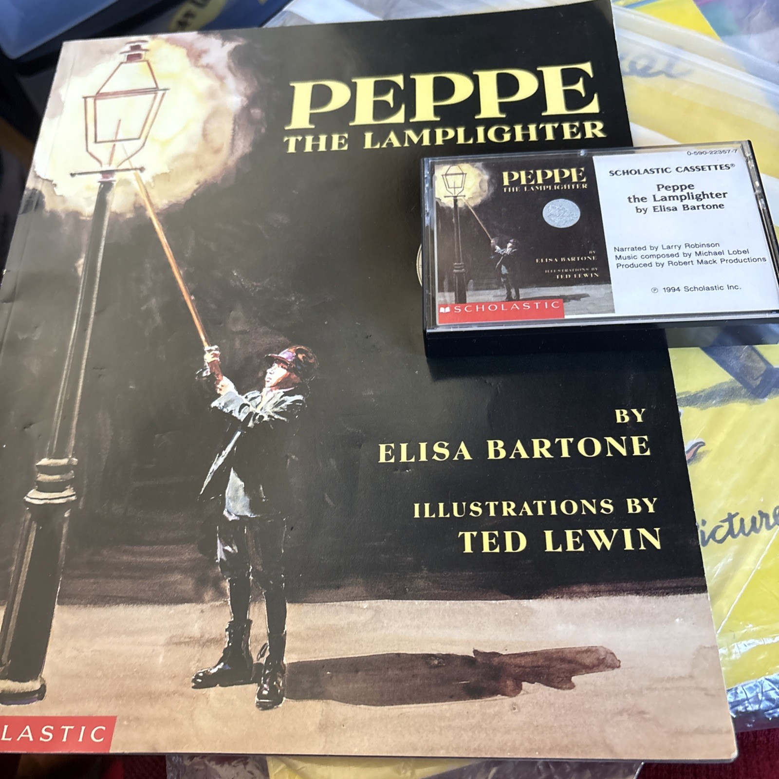 Peppe the lamplighter, scholastic, 1st edition with cassette