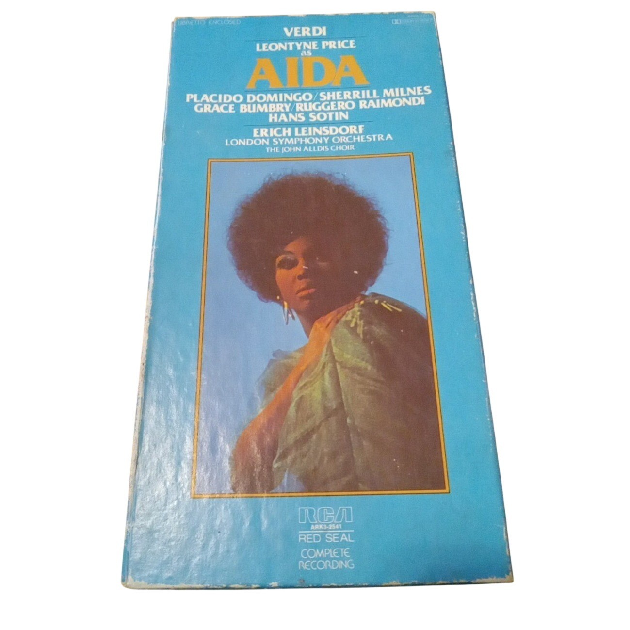 Verdi Leontyne Price As Aida John Alldis Choir 1977, 3 Audio Cassette Tapes box