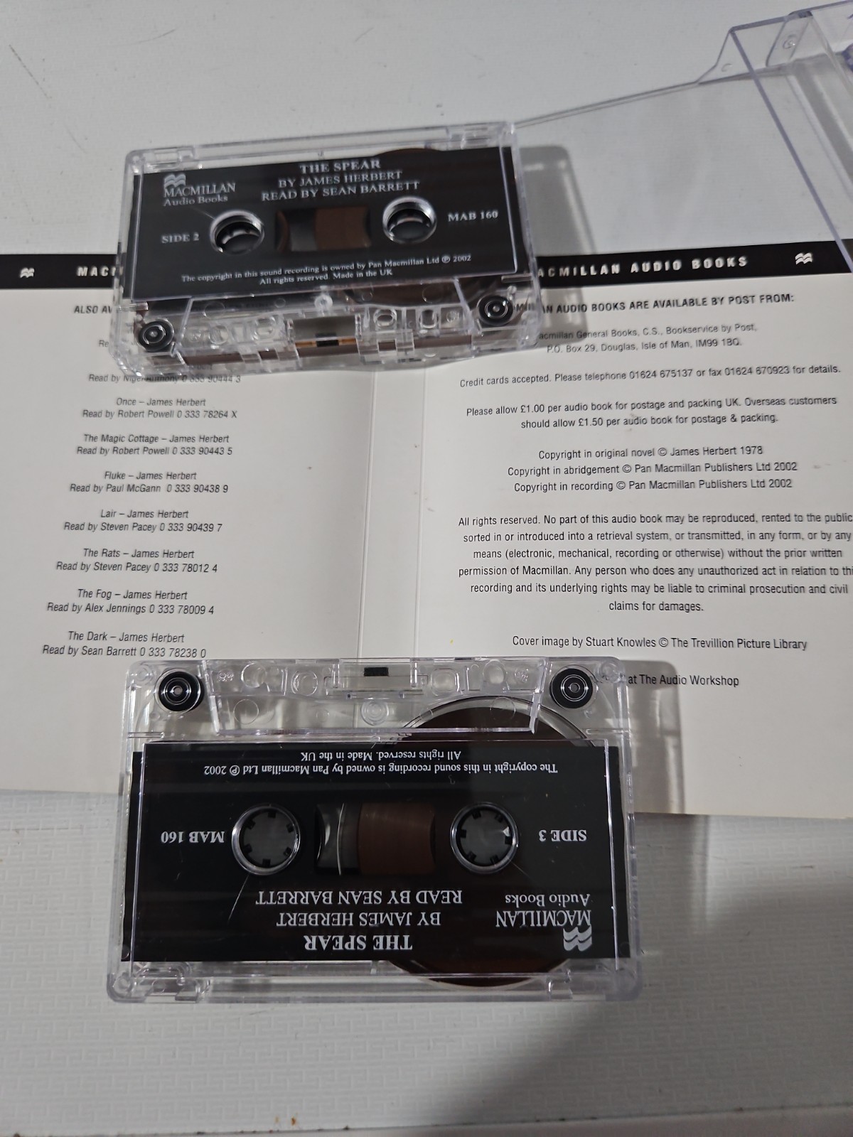 James Herbert The Spear Read by Sean Barrett On Cassette Audio Book