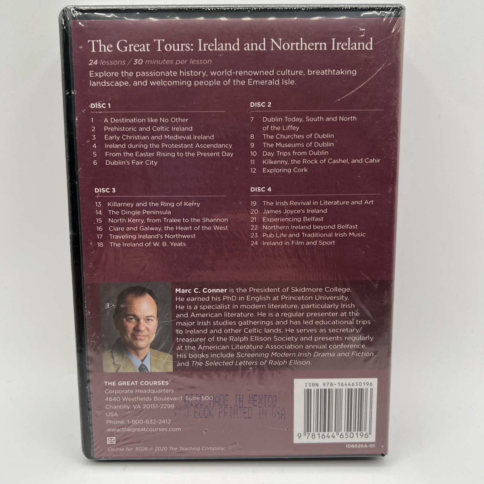 The Great Tours: Ireland & Northern Ireland 4DVD &Guidebook Marc C. Conner (new)