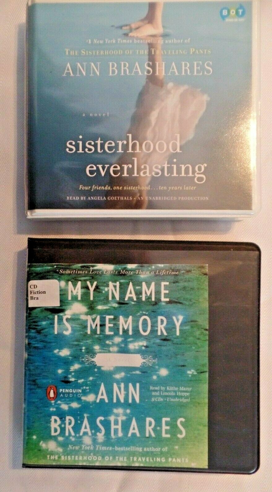 2 Audio Books CD Ann Brashares My Name Is Memory & Sisterhood Everlasting unabri