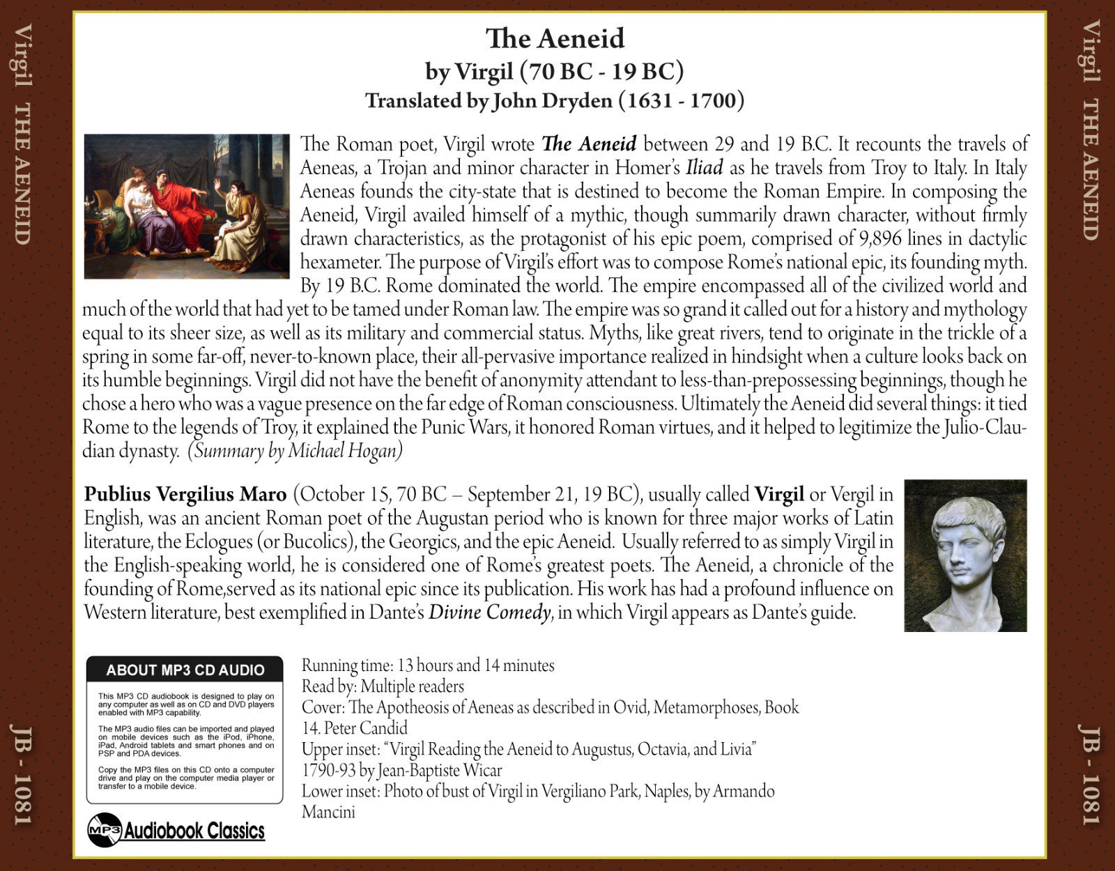The Aeneid by Virgil — MP3 CD Audiobook in paper sleeve