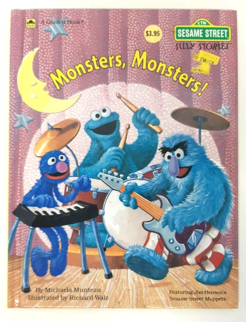 Monsters, Monsters Sesame Street Silly Stories 1987 Golden Book Vtg 80s Muppets