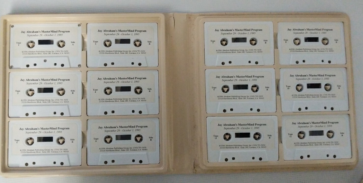 Jay Abraham Mastermind Marketing Program Seminar Audio cassettes Sept Oct 1995