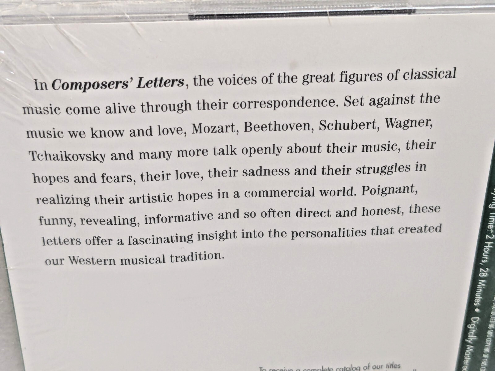 Composers Letters Audiobook Classical Music Mozart Beethoven 2CDs 1995 Naxos NEW