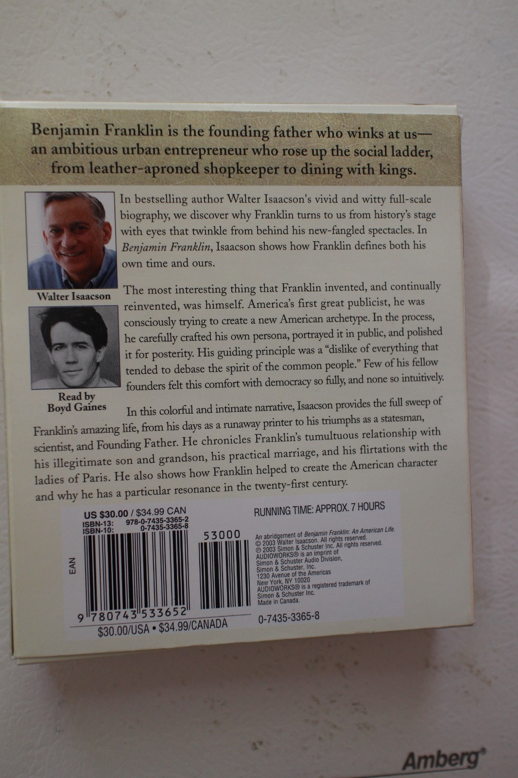 Benjamin Franklin CD Audio Book by Isaacson Biography Excellent