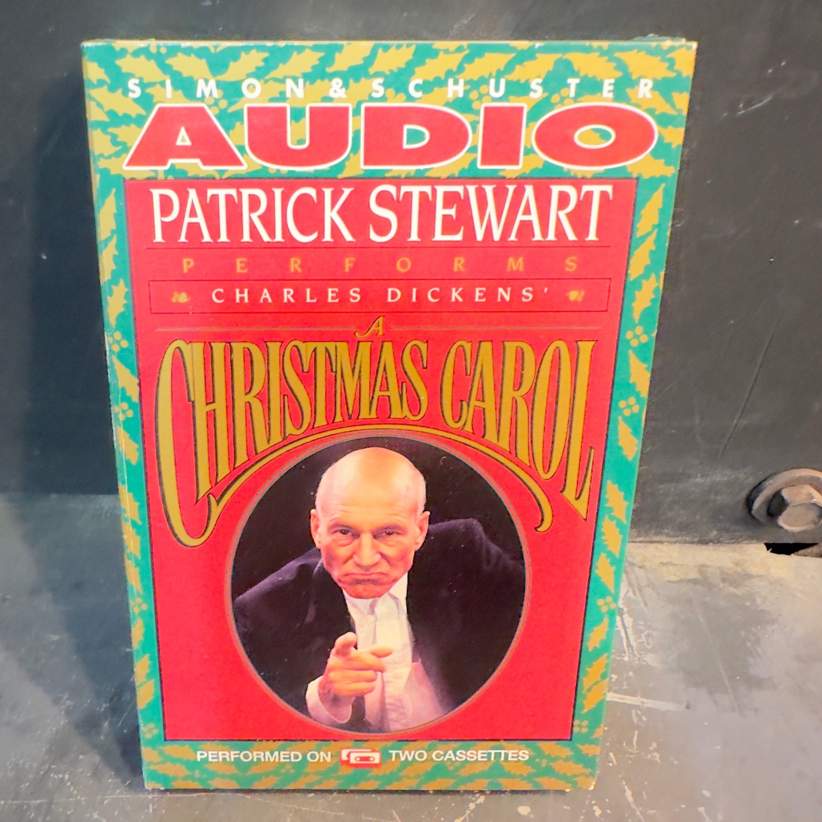 Patrick Stewart Christmas Carol Audio Cassette 2 Tape Set Simon & Schuster 1991