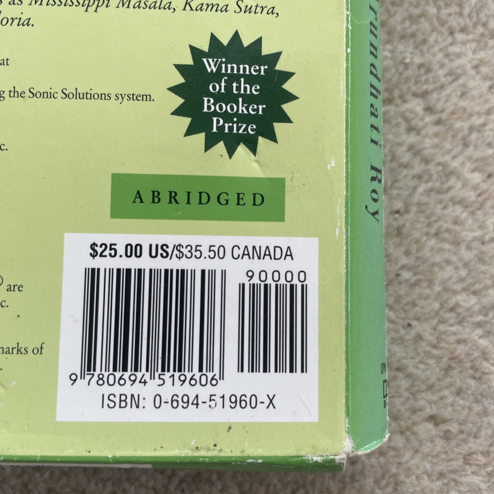 Audiobook The God of Small Things Arundhati Roy 4 Cassettes Harper Collins 1997