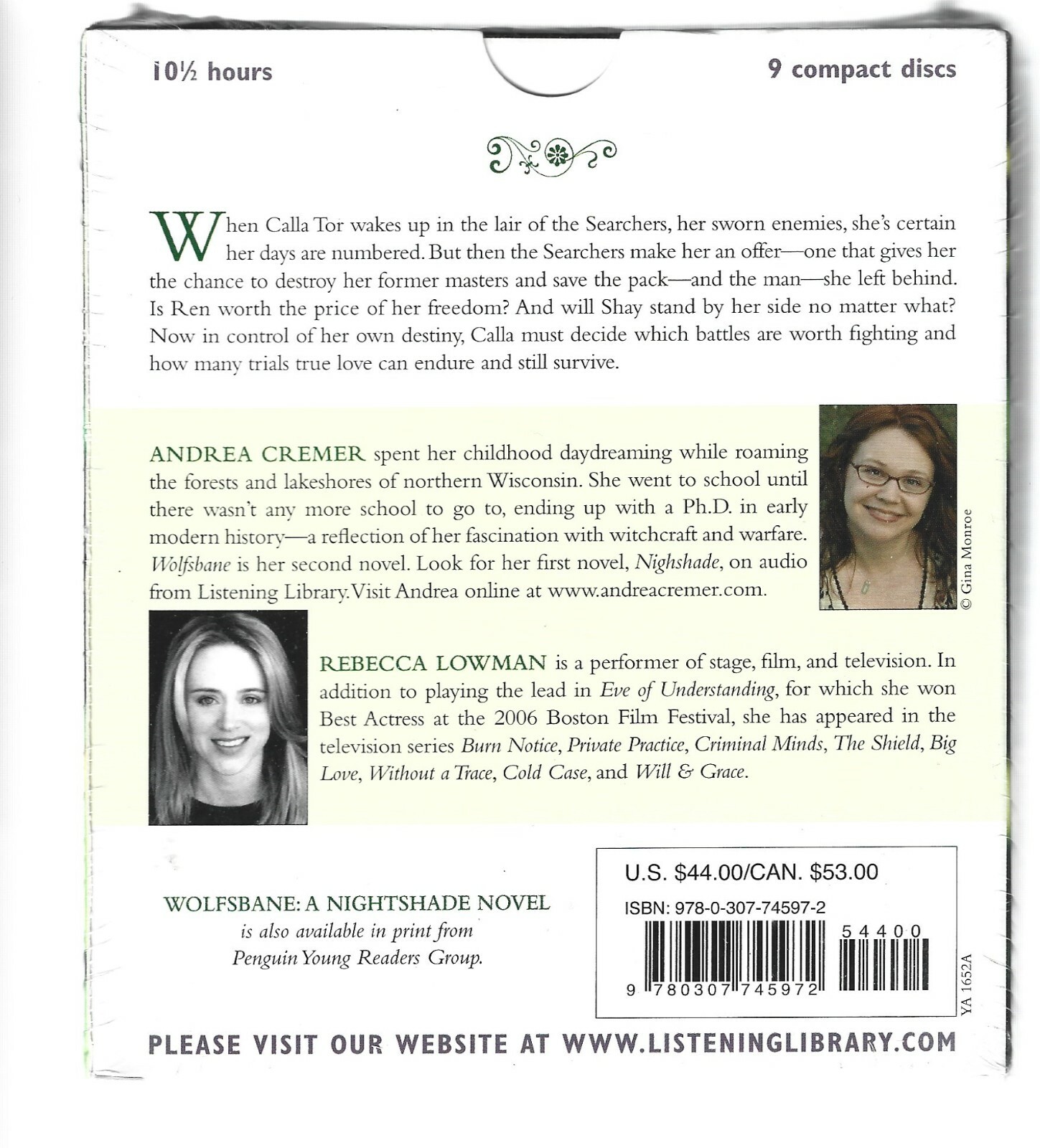Wolfsbane by Andrea Cremer 2011 unabridged 9 CDs audiobook NEW SEALED in plastic