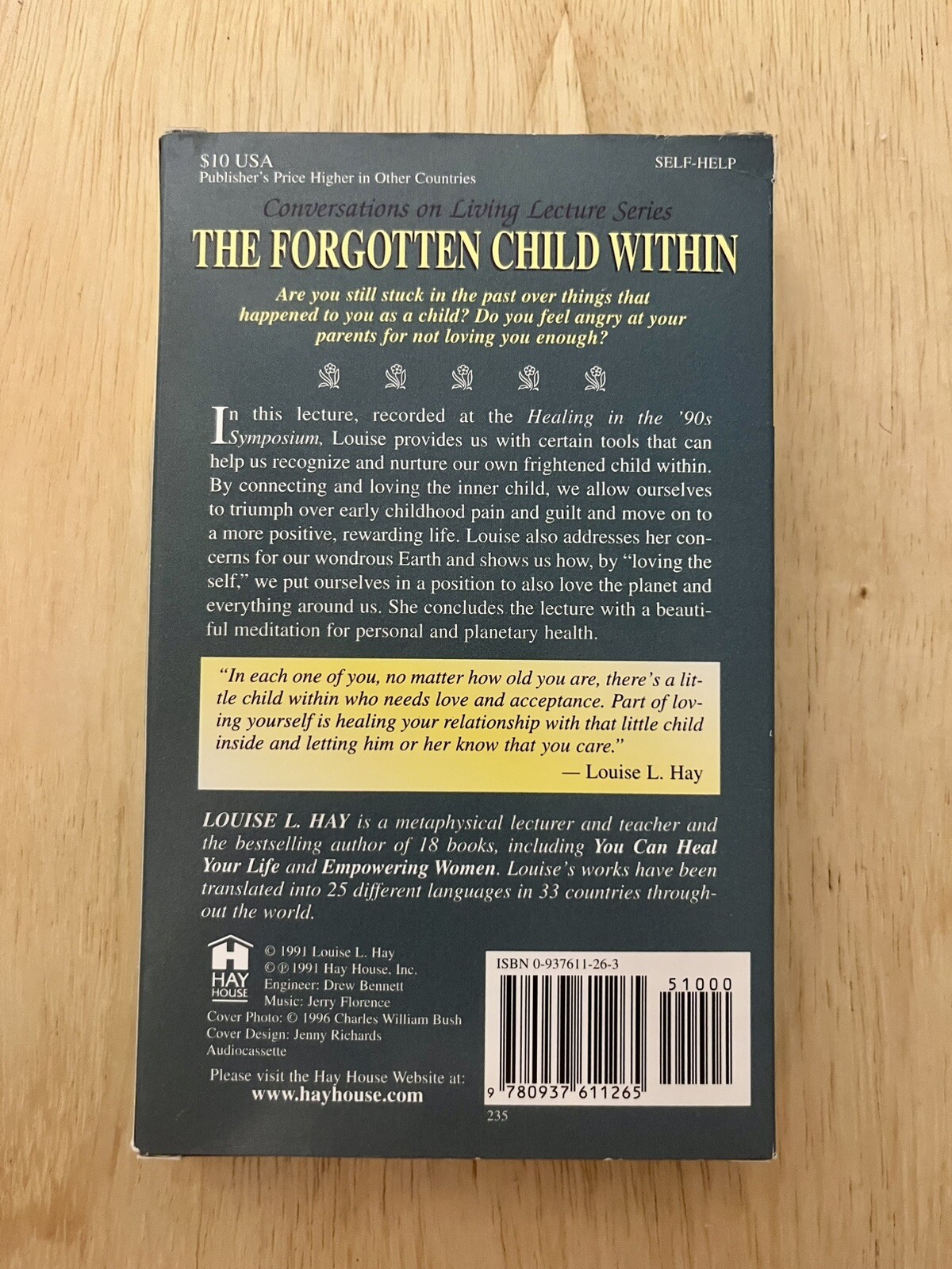 The Forgotten Child Within Audiocasette Tape. Louise L. Hay 1991