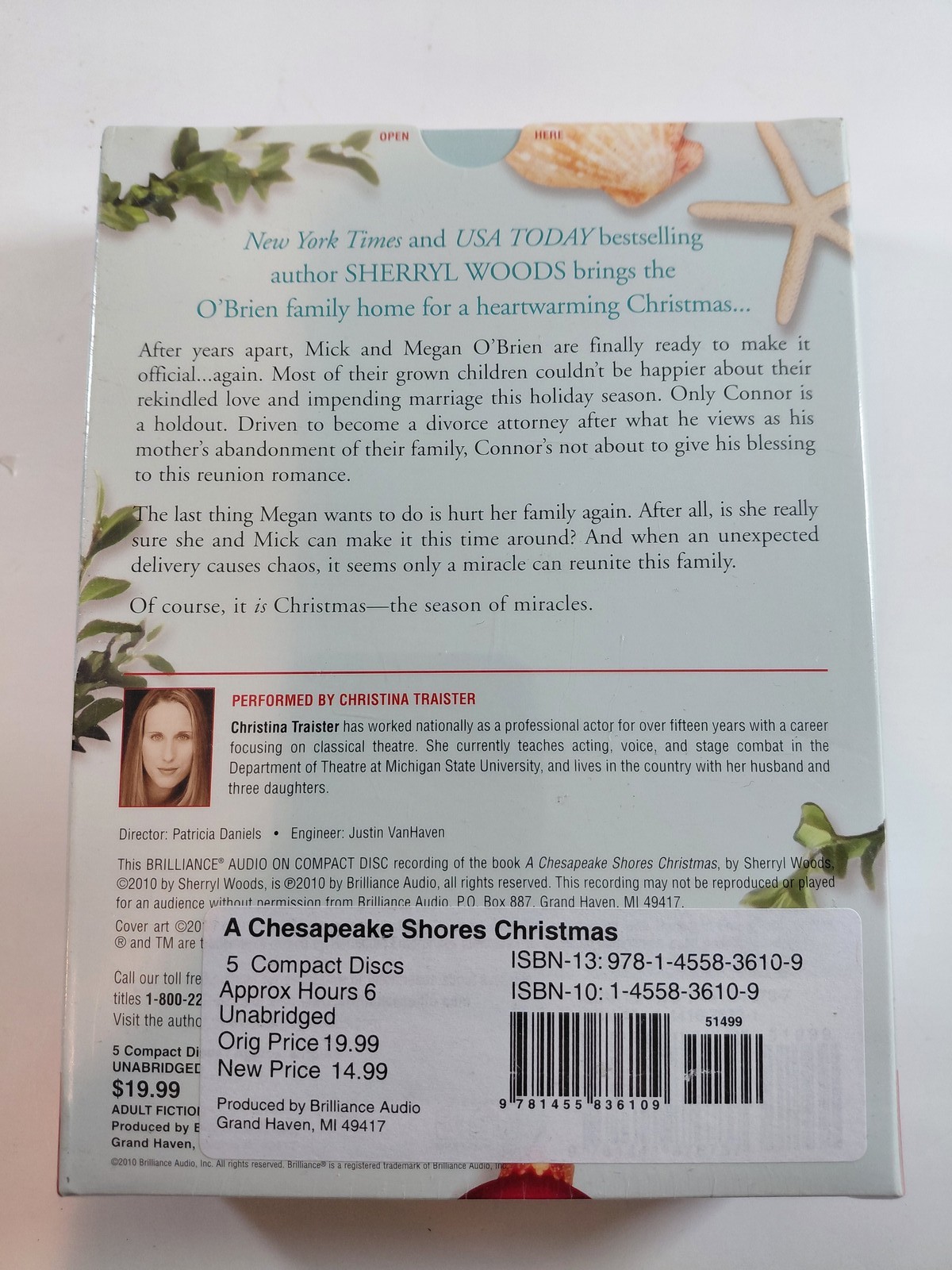 A Chesapeake Shores Christmas Sherryl Woods Audio CD Unabridged 5 Discs