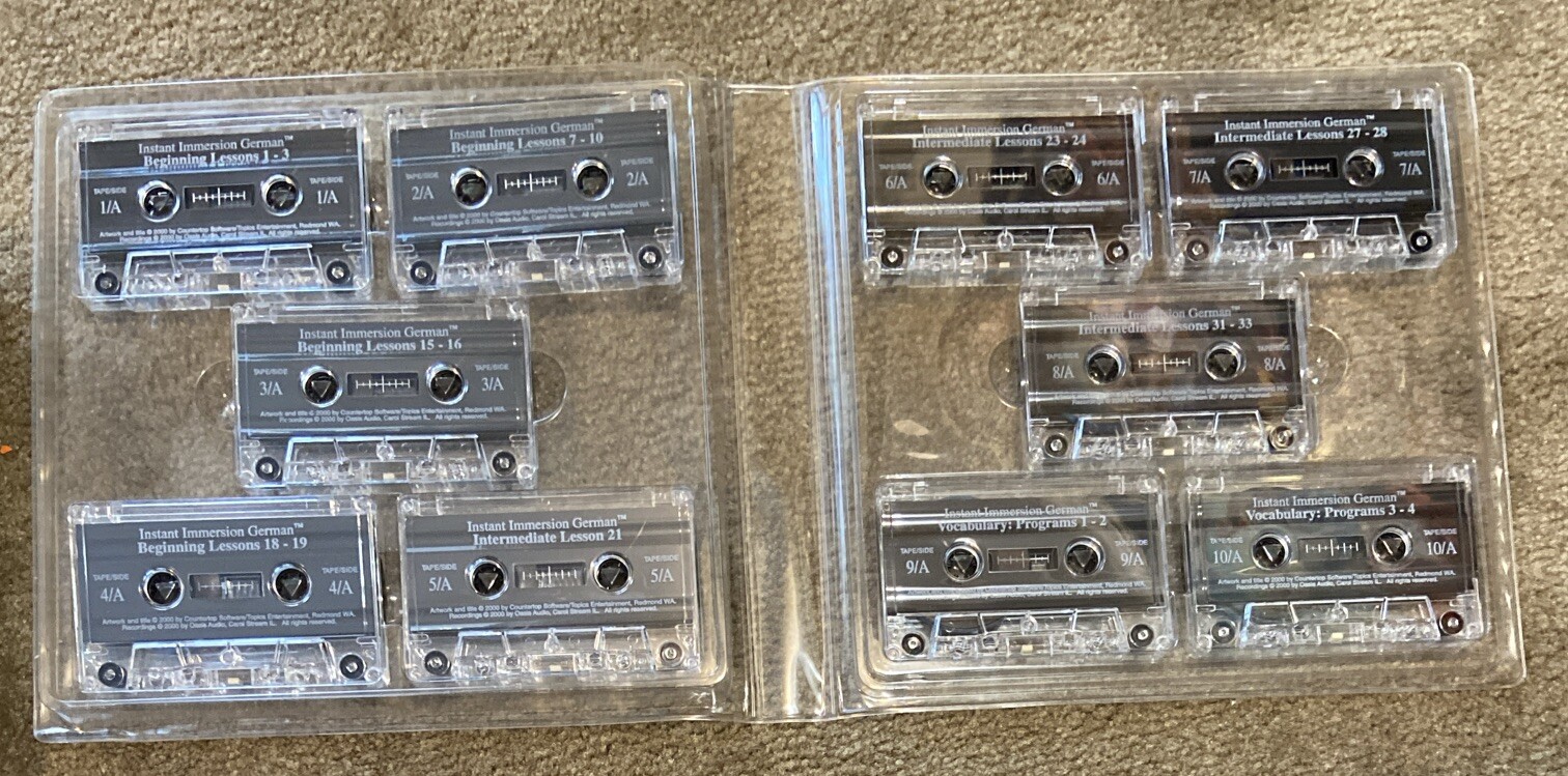 Learn German Quick Euro Method 10 Cassette Tape Deluxe Edition