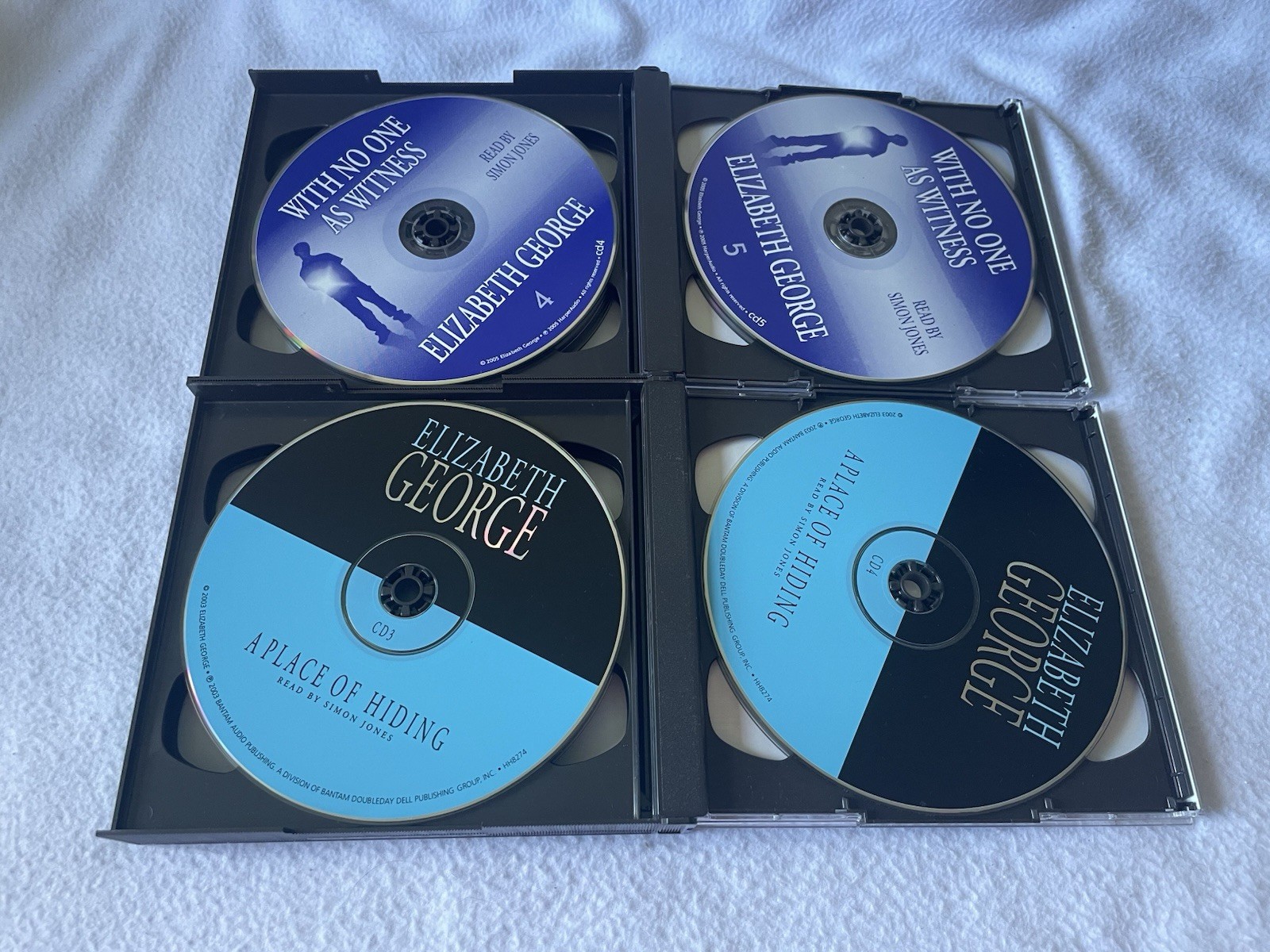 Pair Of Elizabeth George Abridged Audiobooks — A Place Of Hiding & With No…