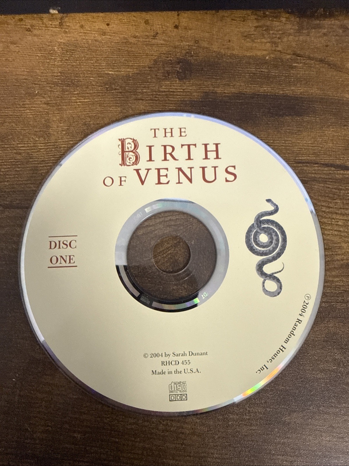 The Birth Of Venus Disc 1 (AUDIOBOOK) DISC ONLY, NO TRACKING