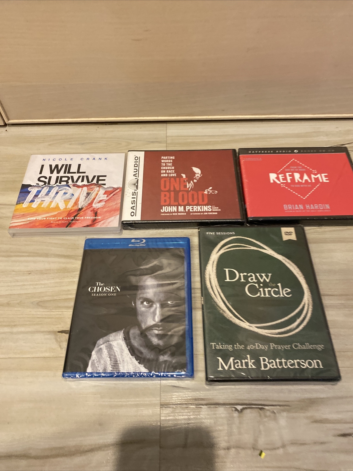 Christian Audiobook DVD Blu Ray LOT- The Chosen Season 1 Nicole Crank Prayer