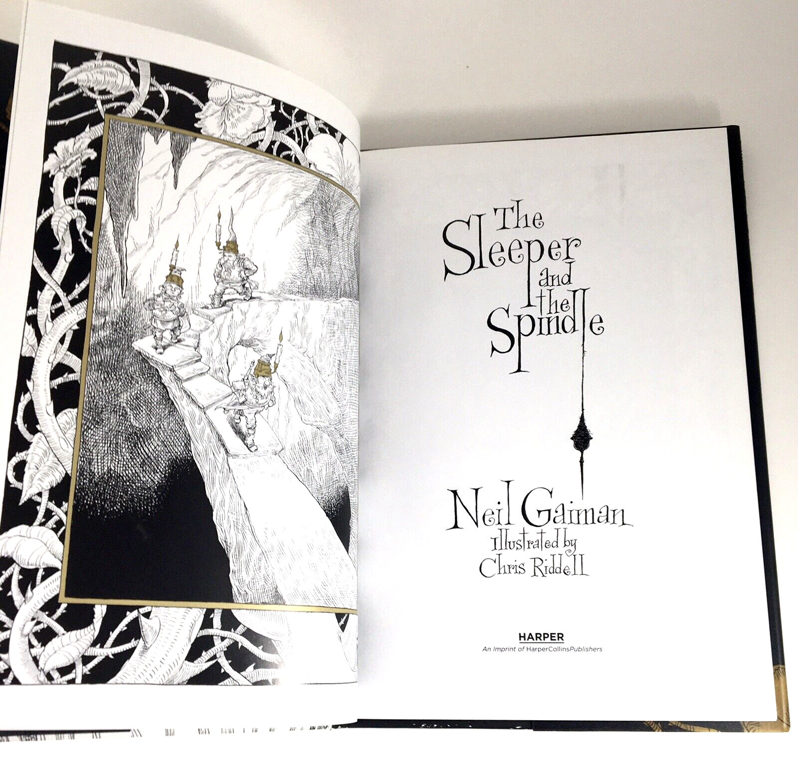 Fantasy Hardcover DJ Gaimen Riddell The Sleeper and the Spindle 1st US Ed 2015