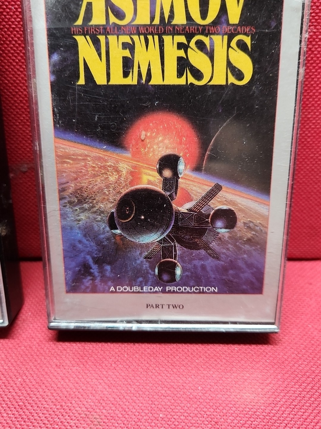 1990 Sci Fi Audio Book 2 Cassettes Nemesis :Isaac Asimov Peter MacNicol Narrates