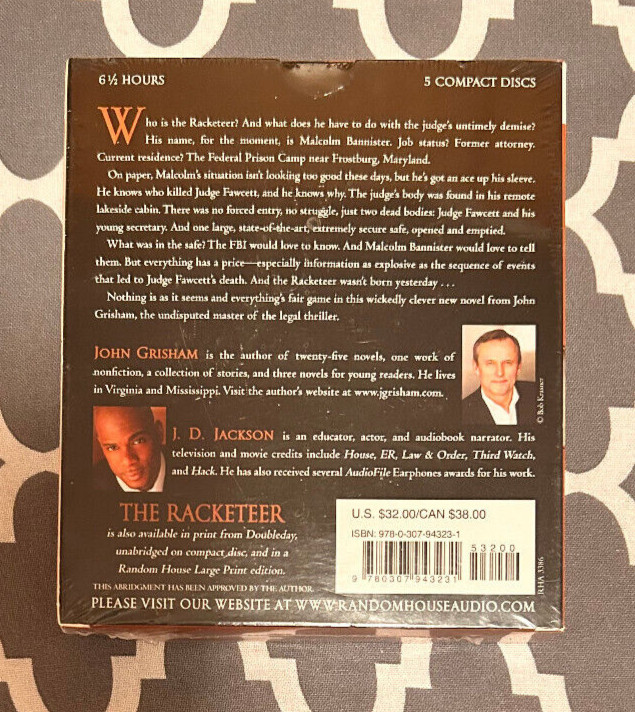 The Racketeer by John Grisham — Audiobook on CD (Abridged — 5 Discs) — NEW