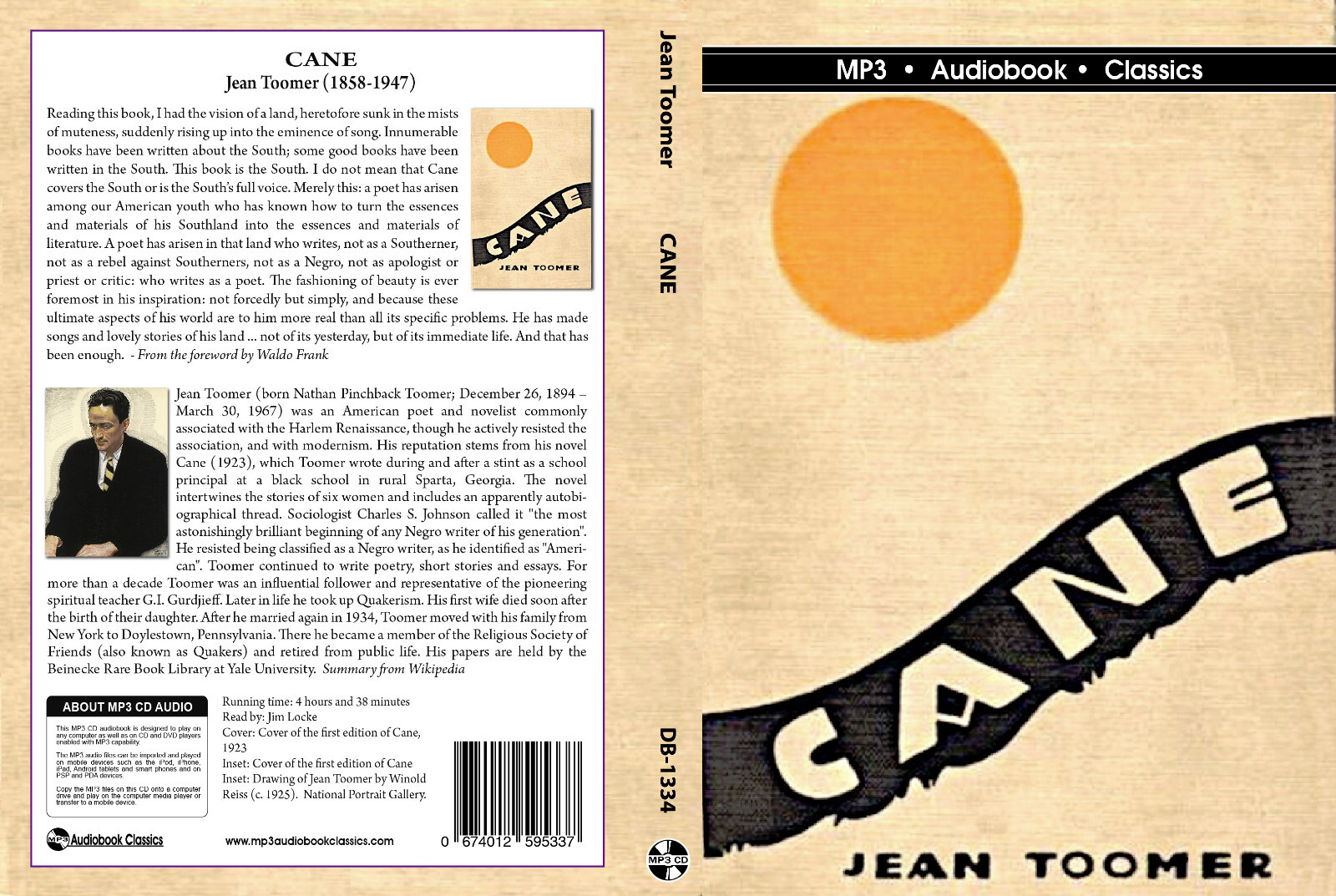 Cane — Unabridged MP3 CD Audiobook in DVD case