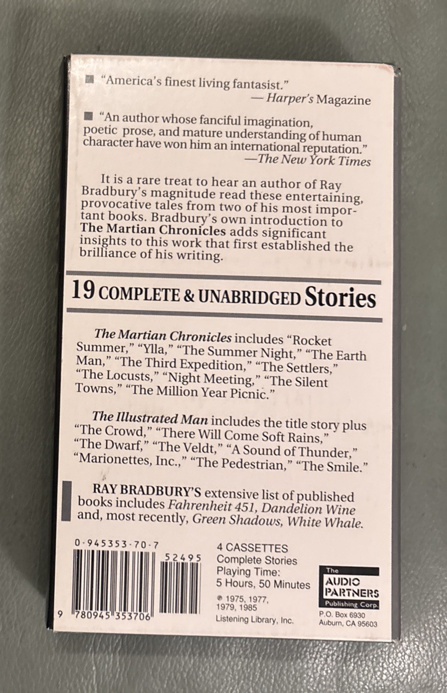 Ray Bradbury Himself Reads 19 Complete Stories by Audio Partners…