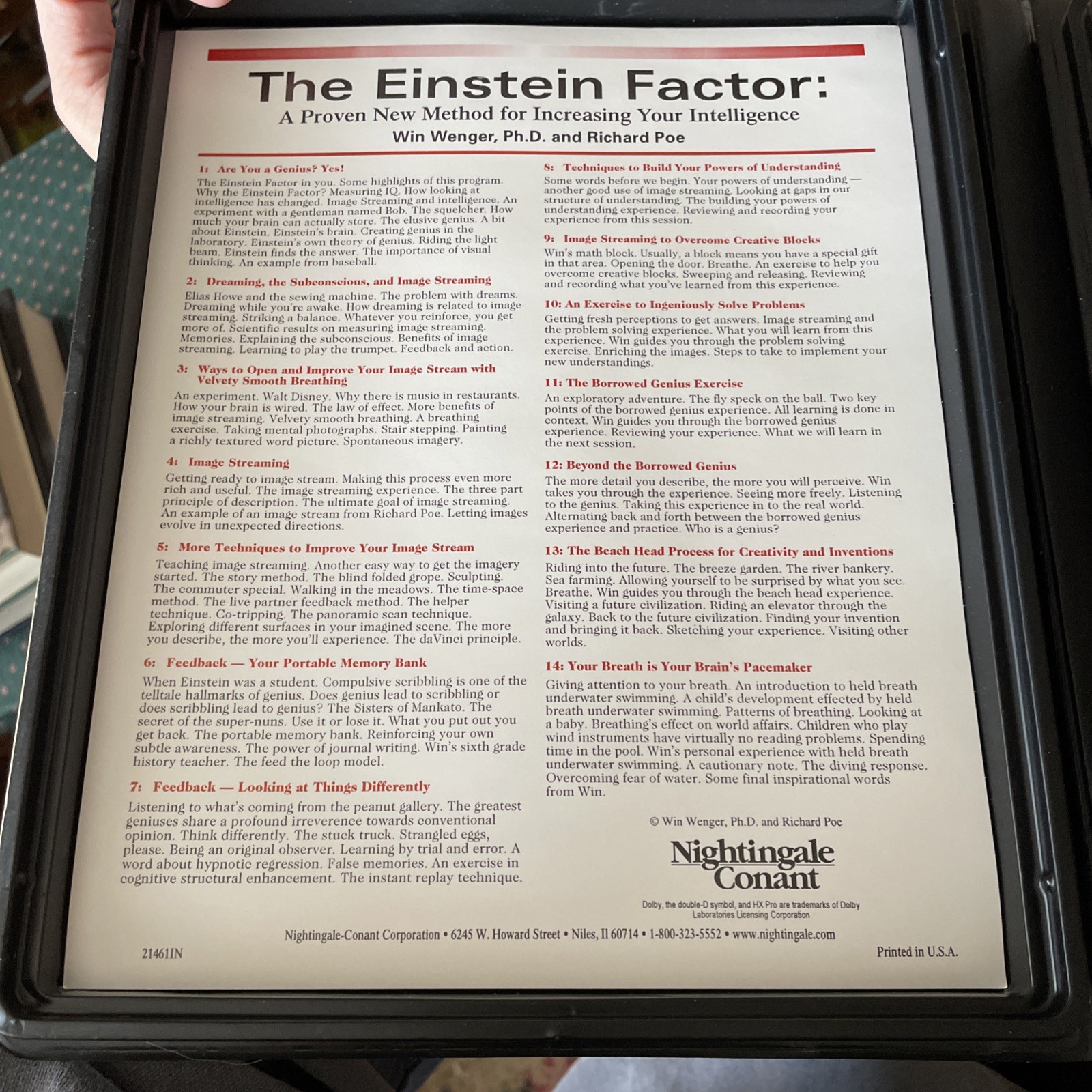 Nightingale Conant Einstein Factor Cassette Win Wenger Richard Poe Intelligence
