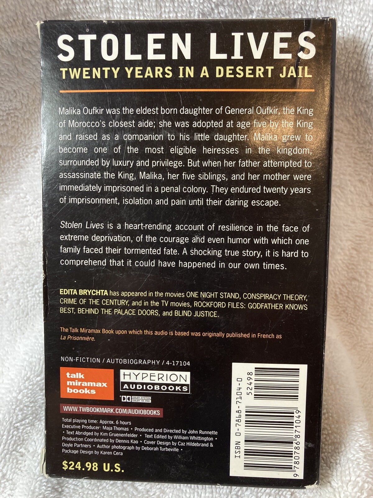 Audiobook ￼ Stolen Lives 20 years in a desert jail Preowned