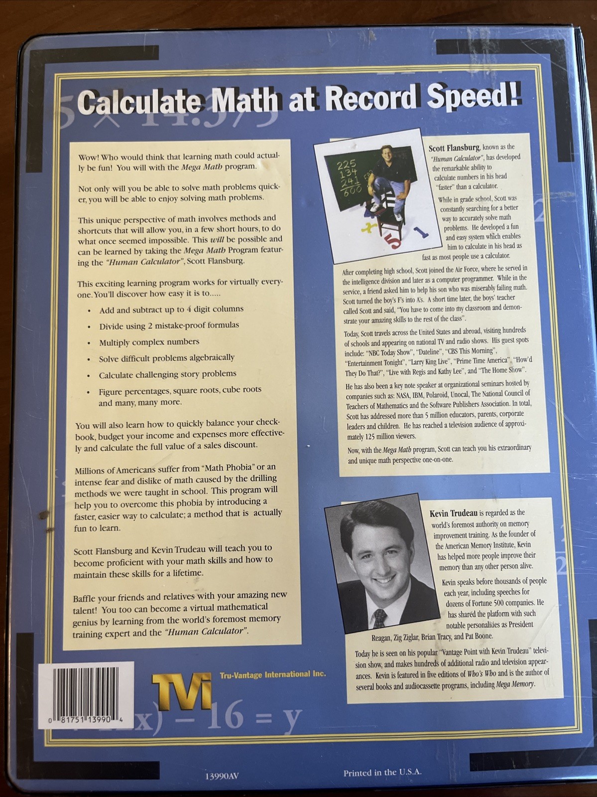 MEGA MATH 4 Cassette Tape VHS Video Workbook Set SCOTT FLANSBURG Kevin Trudeau