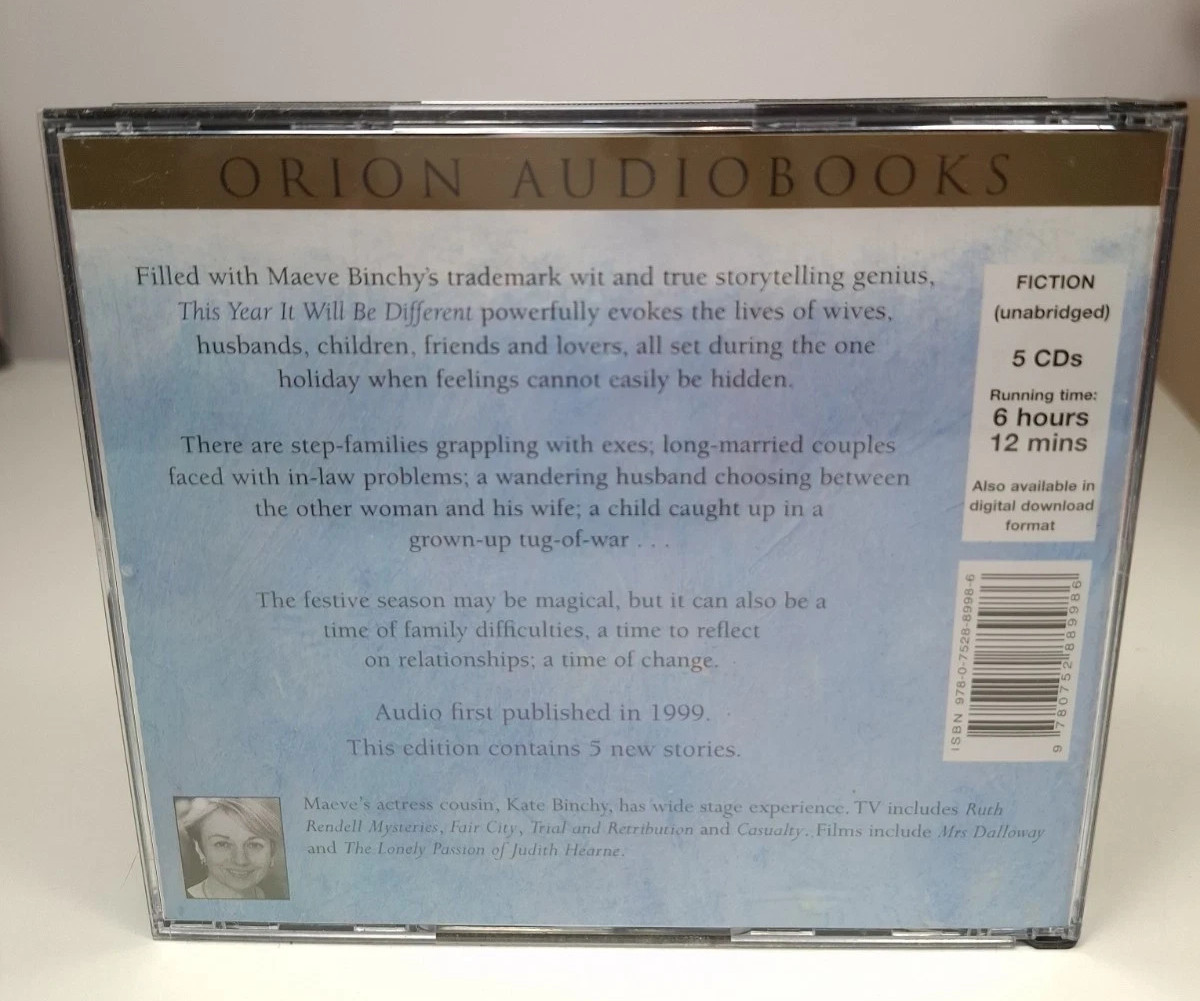 MAEVE BINCHY THIS YEAR IT WILL BE DIFFERENT AUDIOBOOK 5 x CDs UNABRIDGED