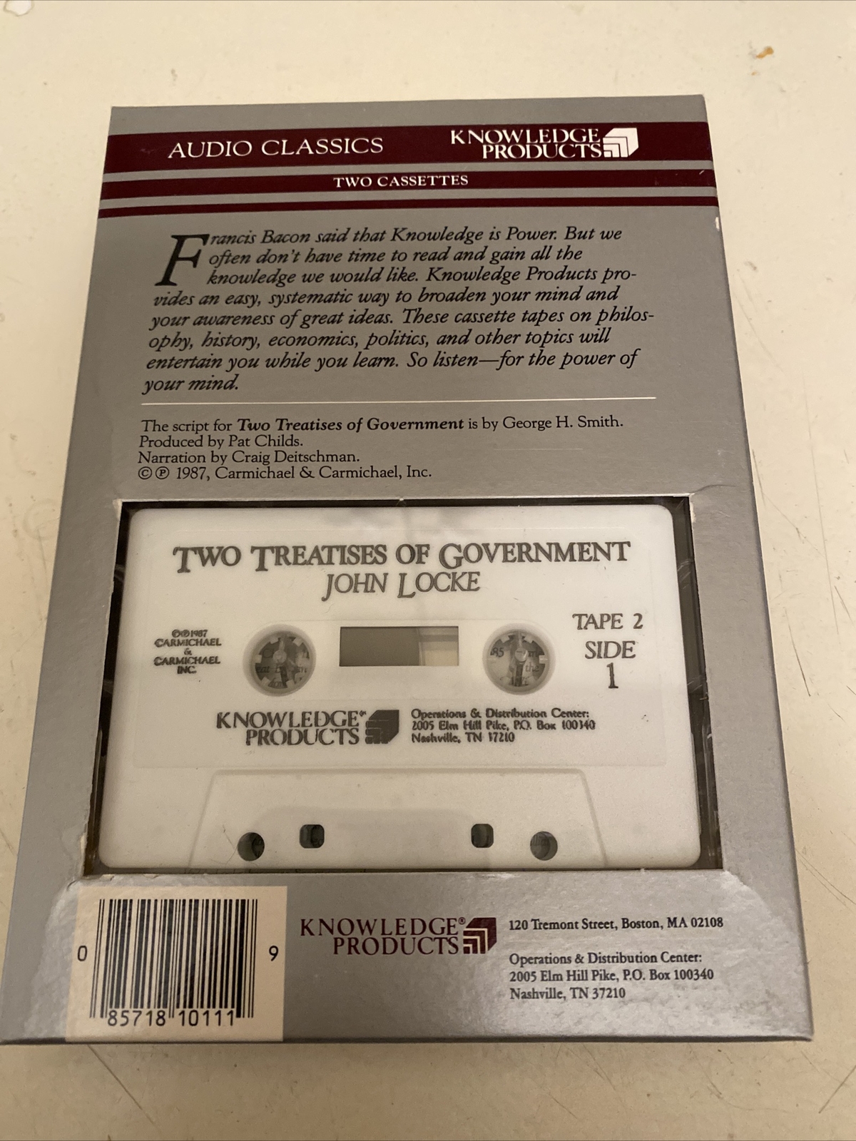 TWO TREATISES OF GOVERNMENT 2-CASSETTE AUDIO BOOK: Giants Of Political Thoughts